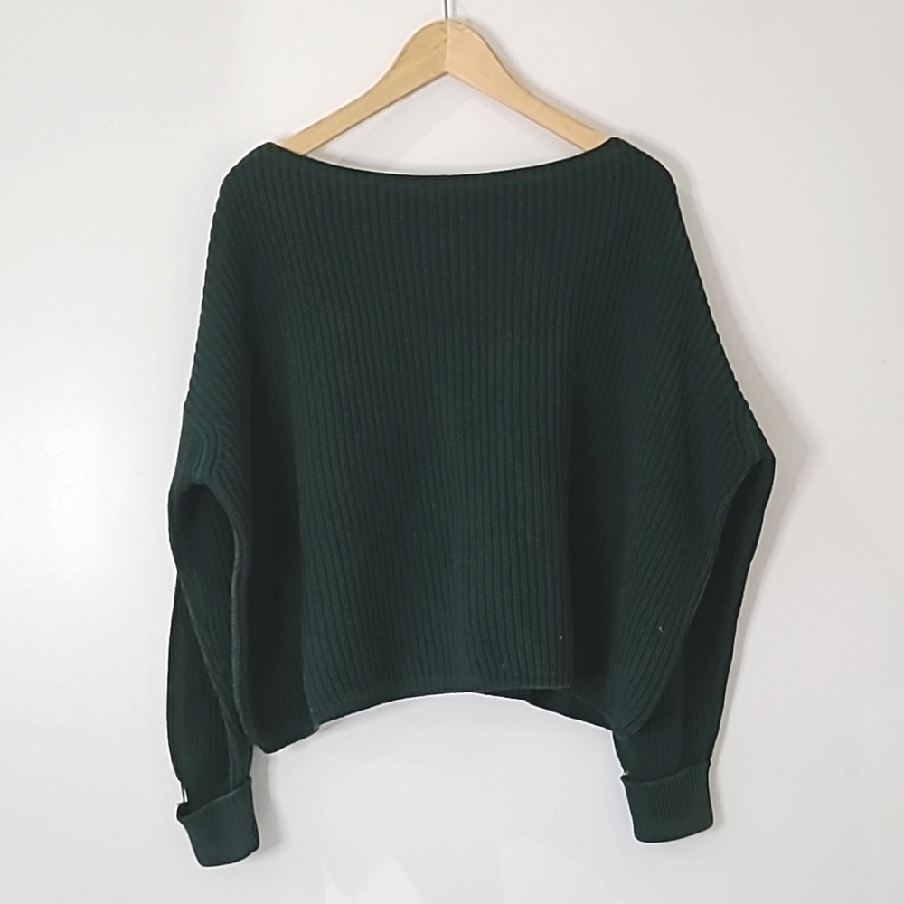French Connection Dark Green Crew Neck Sweater